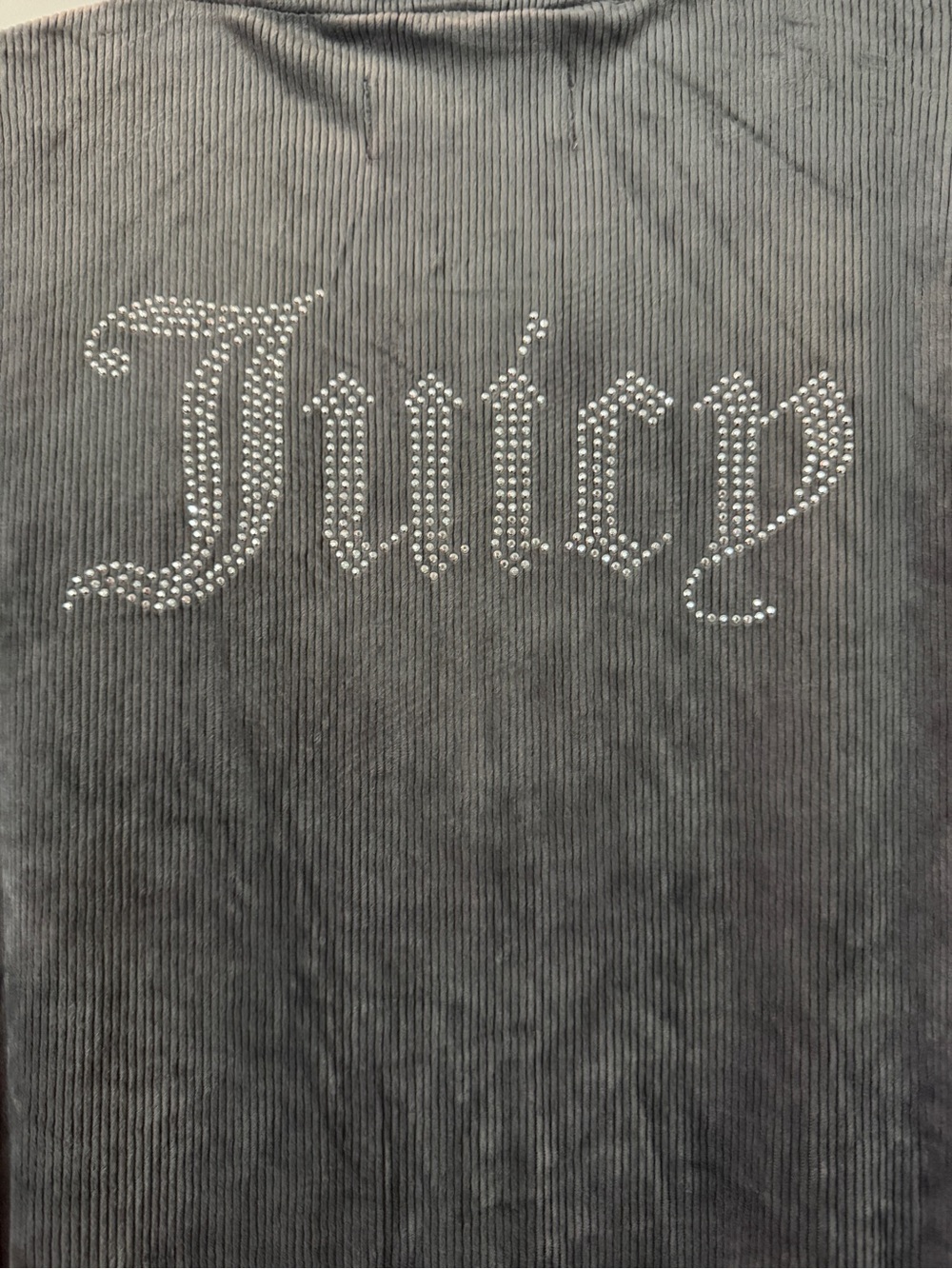 Juicy Couture Charcoal Ribbed Open-Front Long Robe - Picture 3 of 3